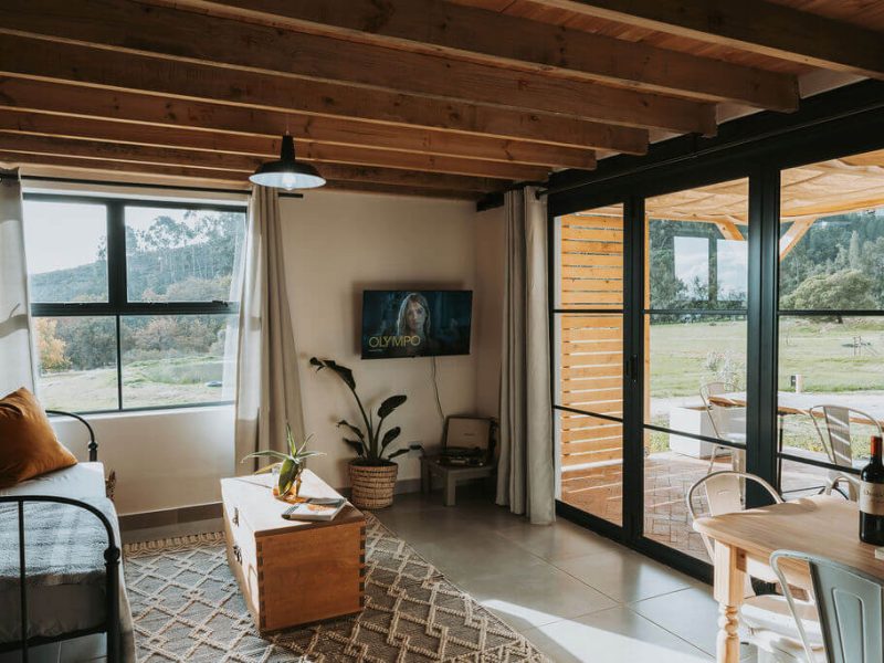 Cottage living space at De Stilte