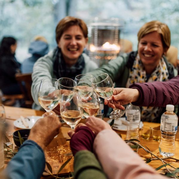 Guests tasting local wines at De Stilte events area