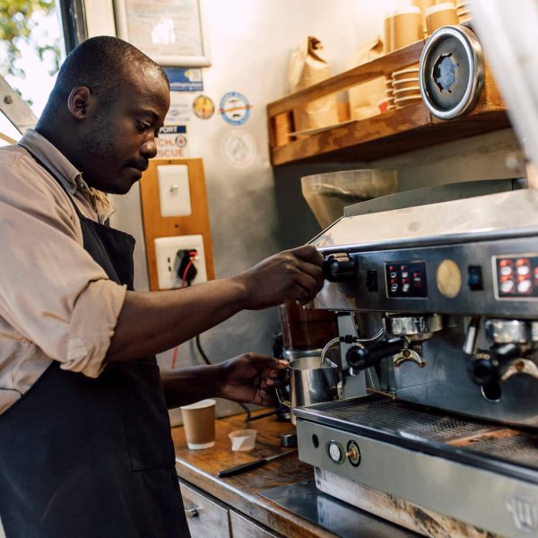 Coffee truck serving guests at De Stilte event venue