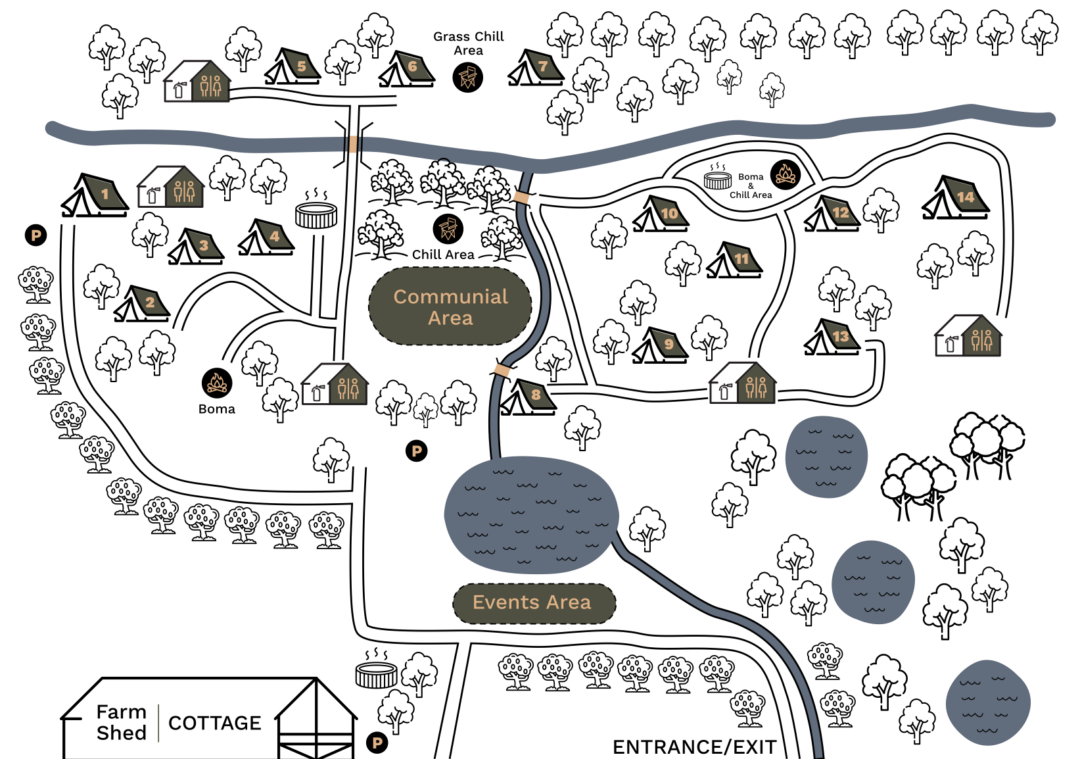 De Stilte glamping site map variant